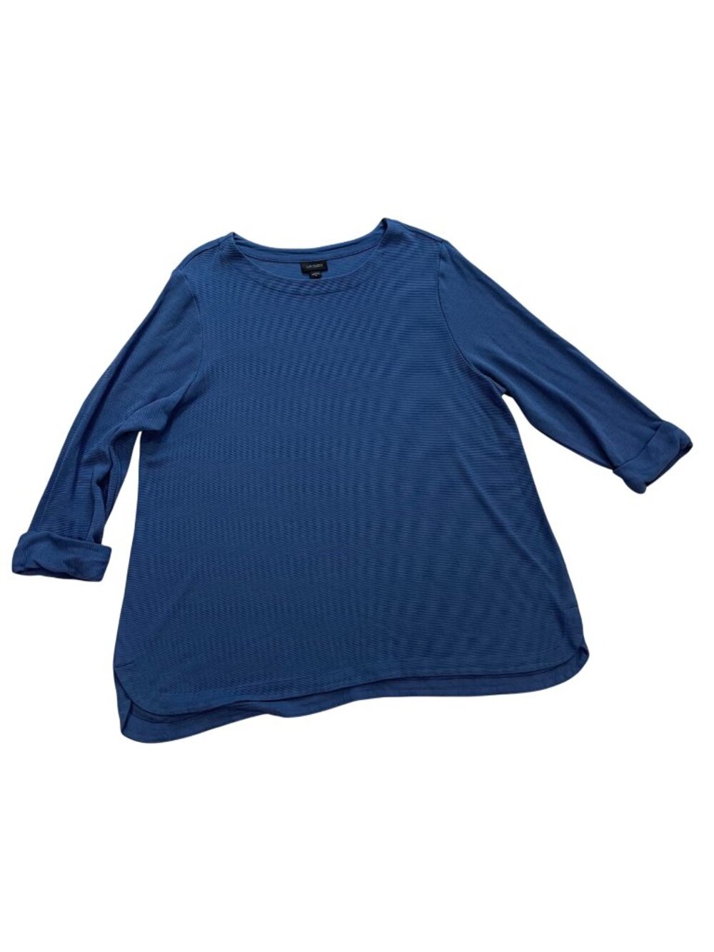 J.Jill Wearever Collection Ribbed Tunic‎ Top Women's Size XL Rayon Blue Relaxed
